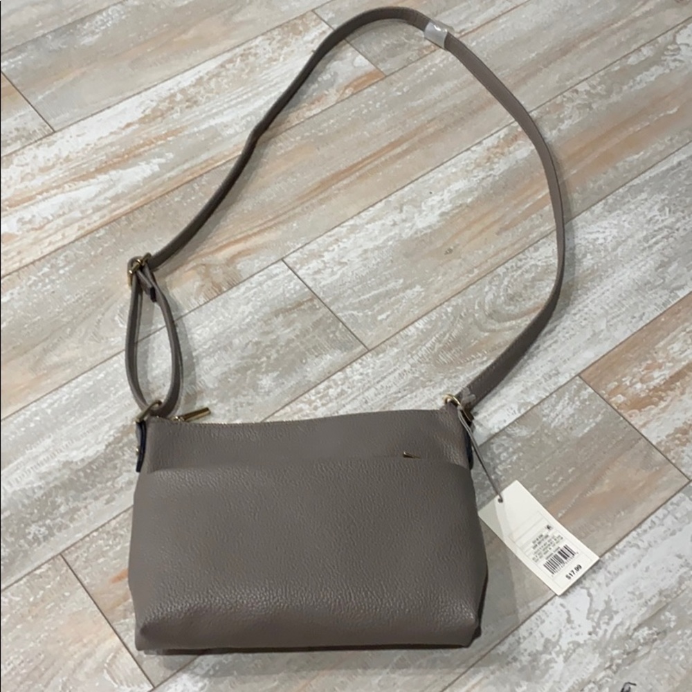 NWT gray / taupe crossbody bag